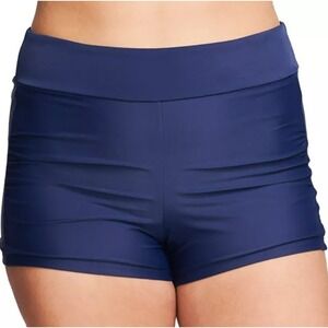 MAZU Womens 18 Navy Blue Boy Shorts Swim Bottoms High Waist Tummy Control Shorts